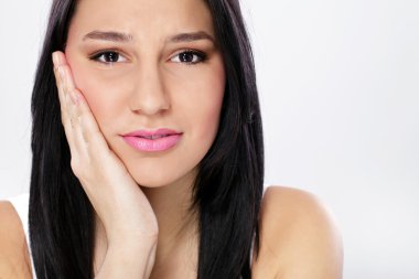 Young woman with toothache clipart