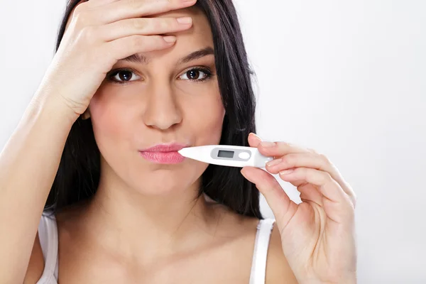 stock image Young woman having flue