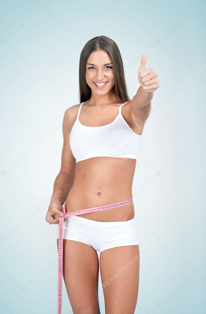 Woman satisfied with diet
