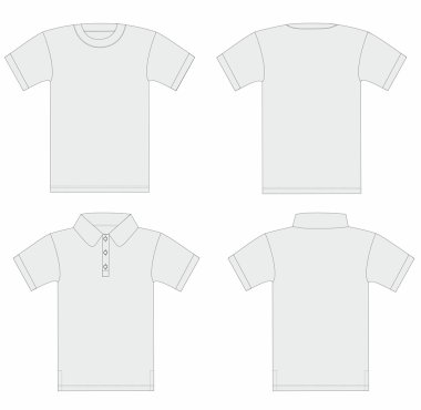 Vector. Men's t-shirt and polo shirt template. clipart