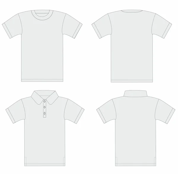 Vector. T-shirt masculina e modelo de camisa de pólo . — Vetor de Stock
