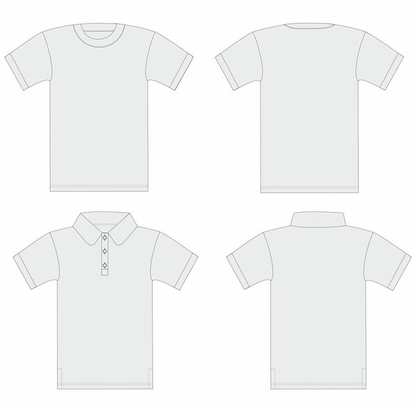 Vector. Men's t-shirt and polo shirt template.