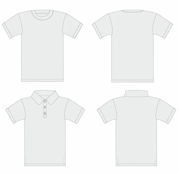 Vektör. erkek t-shirt ve polo gömlek şablonu. — Stok Vektör