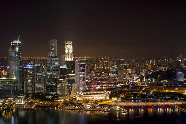 Singapore City Skyline at Night — Stock Photo, Image