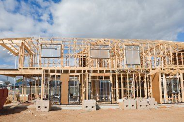 New home construction framing. clipart