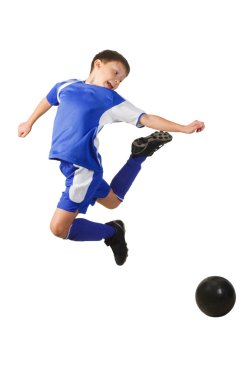 bir genç çocuk futbolcu