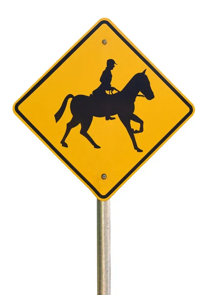 말 라이더 경고 교통 표지 — 스톡 사진