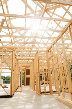 New home construction framing. clipart