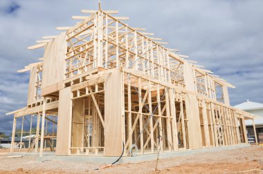 New home construction framing. clipart