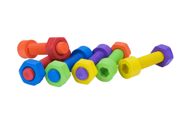 Colorful and funny nuts and bolts — Stock Photo, Image