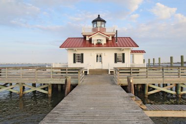 The Roanoke Marshes Lighthouse in Manteo, North Carolina clipart