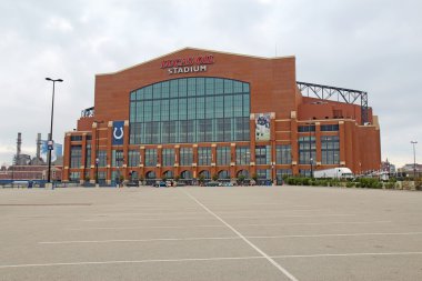 The front entrance to Lucas Oil Stadium in Indianapolis, Indiana clipart