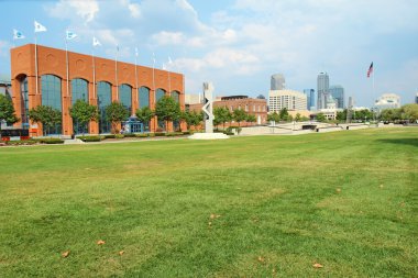 The NCAA Hall of Champions and downtown Indianapolis, Indiana clipart