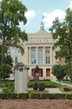 The south entrance of the Indiana Statehouse in Indianapolis ver clipart