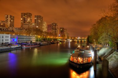 The district of Grenelle by night clipart