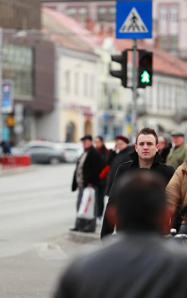 Man in the crowd — Stock Photo, Image