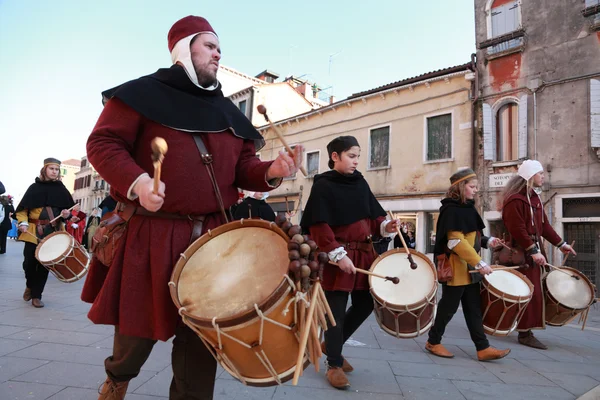 Medieval drummers band — Stock Photo, Image