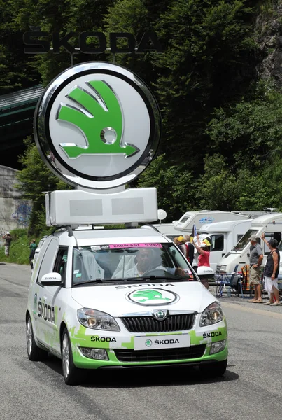 Beost,France,July 15th 2011: Mickey Mouse's Car During The Passing Of The  Advertising Caravan On The Category H Climbing Route To Mountain Pass  Abisque In The 13th Stage Of The 2011 Edition Of