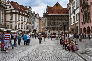 Old town square in Prague clipart