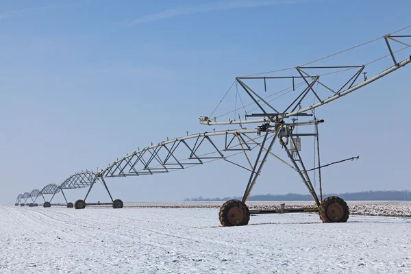 Pivô de irrigação no inverno — Fotografia de Stock
