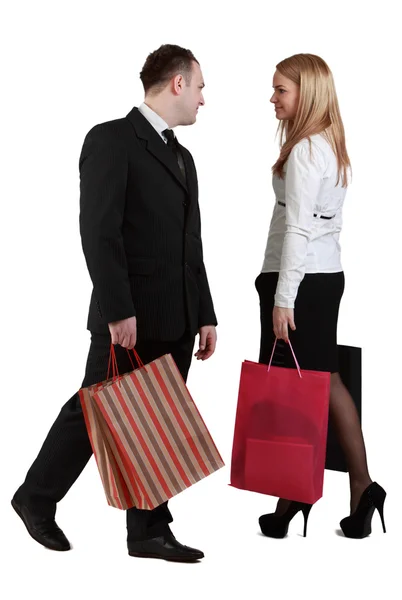 Muž a žena nakupování — Stock fotografie