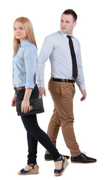 Man and woman walking — Stock Photo, Image