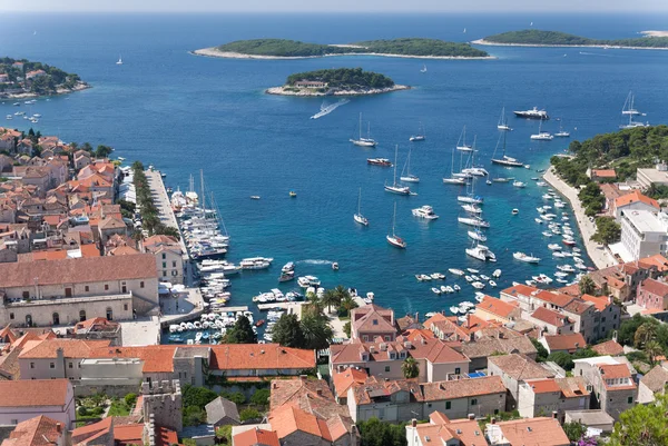 stock image Hvar and its harbor
