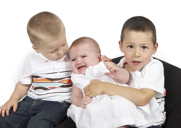 Children posing for family photo — Stock Photo, Image
