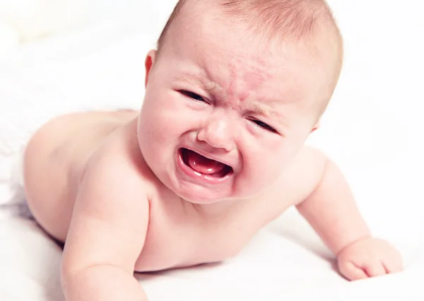Little baby girl crying — Stock Photo, Image