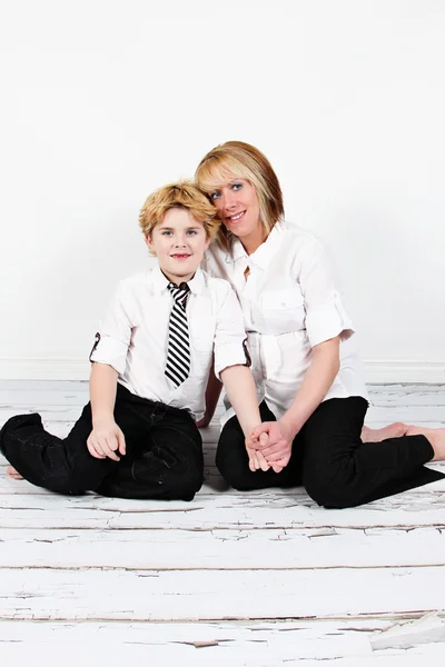 Cute little boy and mother — Stock Photo, Image