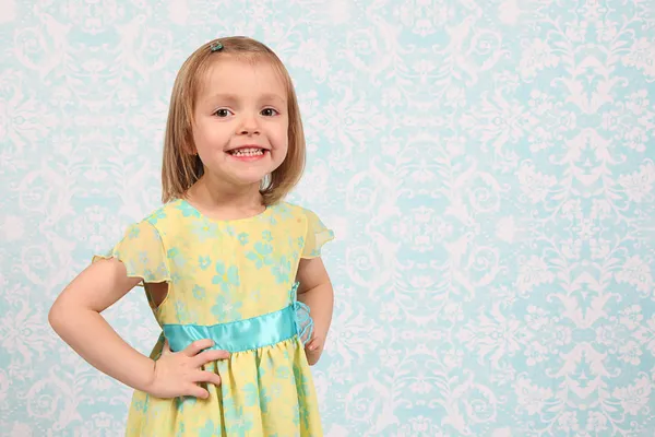 Adorable little girl on studio background — Stock Photo, Image