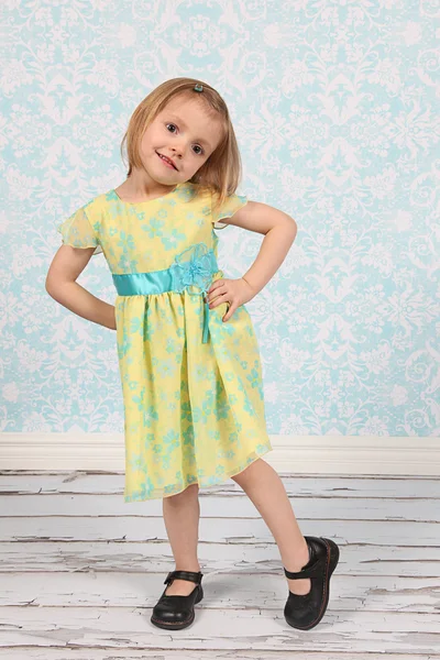 Adorable little girl on studio background — Stock Photo, Image
