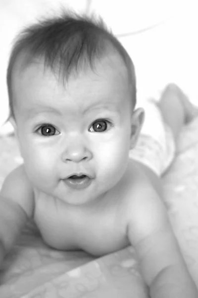 Baby Girl in Black and White — Stock Photo, Image
