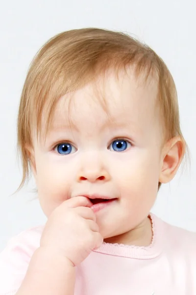 Gyermek ujjával a száj — Stock Fotó