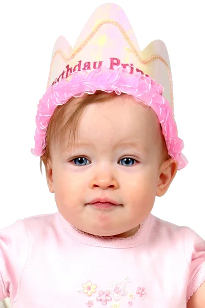 Dziewczynka kapelusz urodziny — Zdjęcie stockowe