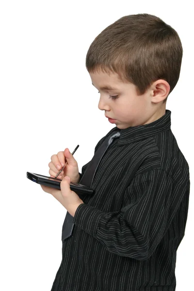 Business Kid Using PDA — Stock Photo, Image