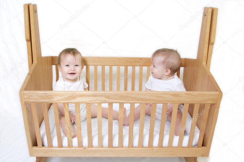 Baby Twins in Crib