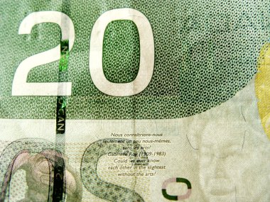 Macro of Twenty Dollar Bill clipart