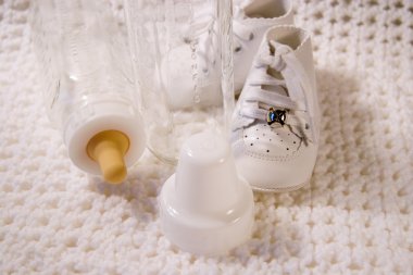 Baby Shoes and Bottle clipart