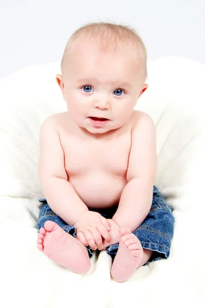 Little Boy taken Closeup in Jeans — Stock Photo, Image