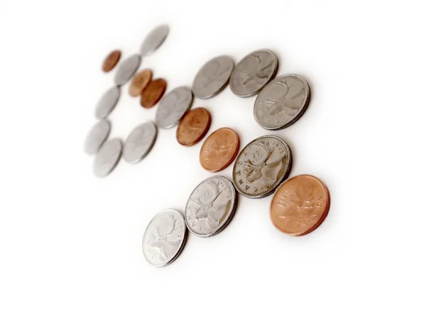 달러 기호 형태로 동전 — 스톡 사진