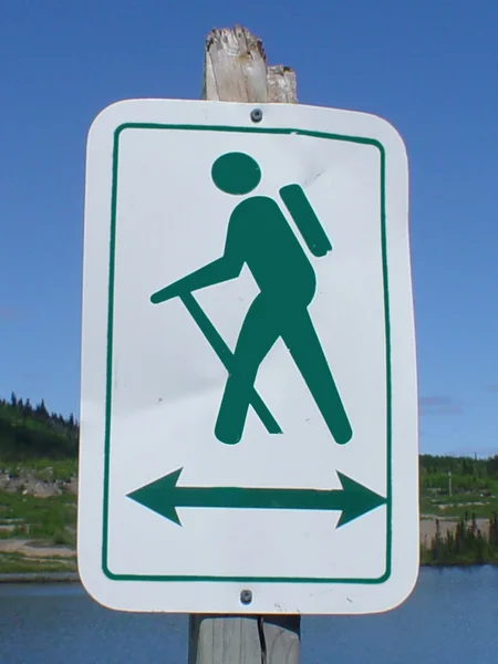 Closeup of Hiking Sign — Stock Photo, Image