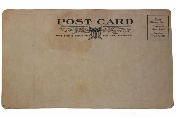 Rückseite der alten Postkarte — Stockfoto