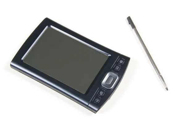 PDA e penna su bianco — Foto Stock