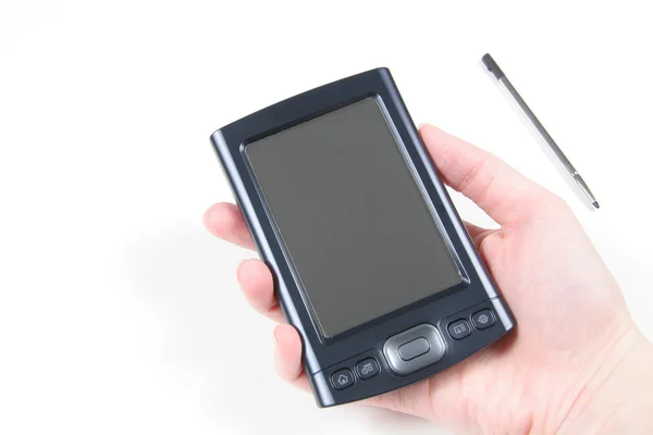 PDA w ręku — Zdjęcie stockowe