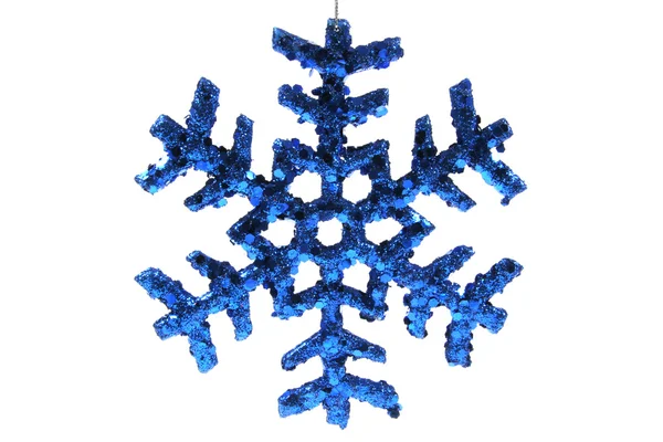 Χριστουγεννιάτικο στολίδι - μπλε νιφάδα χιονιού — Φωτογραφία Αρχείου