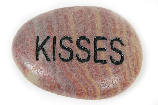 Kisses engraved on stone — Stock Photo, Image