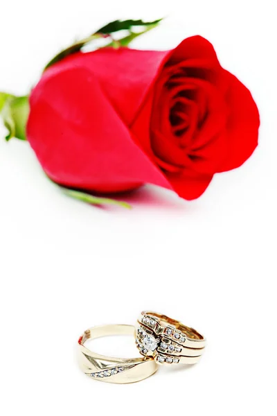 Anillo de boda en Rose, ¿quieres casarte conmigo? ? —  Fotos de Stock