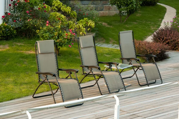 Chairs on deck — Stock Photo, Image