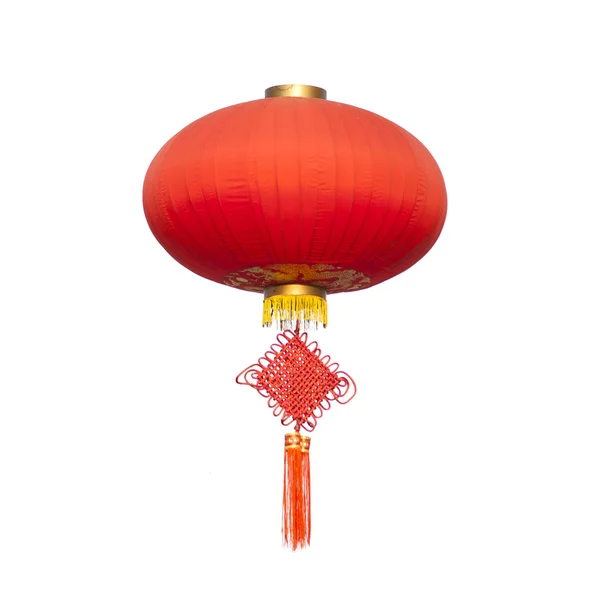 Chinese traditional decorating Knot and lantern isolated on whi — Stock Photo, Image